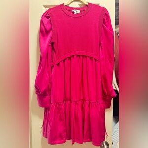 &merci Chic Fuchsia Long-Sleeve Dress